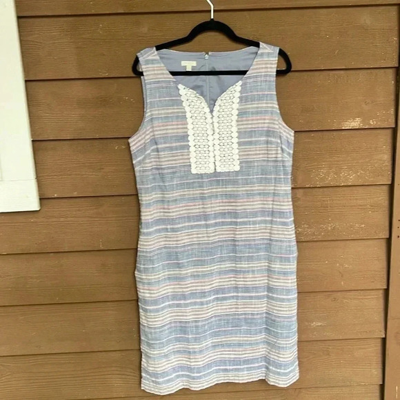 Talbots striped shift dress size 14 with pockets - Picture 1 of 7